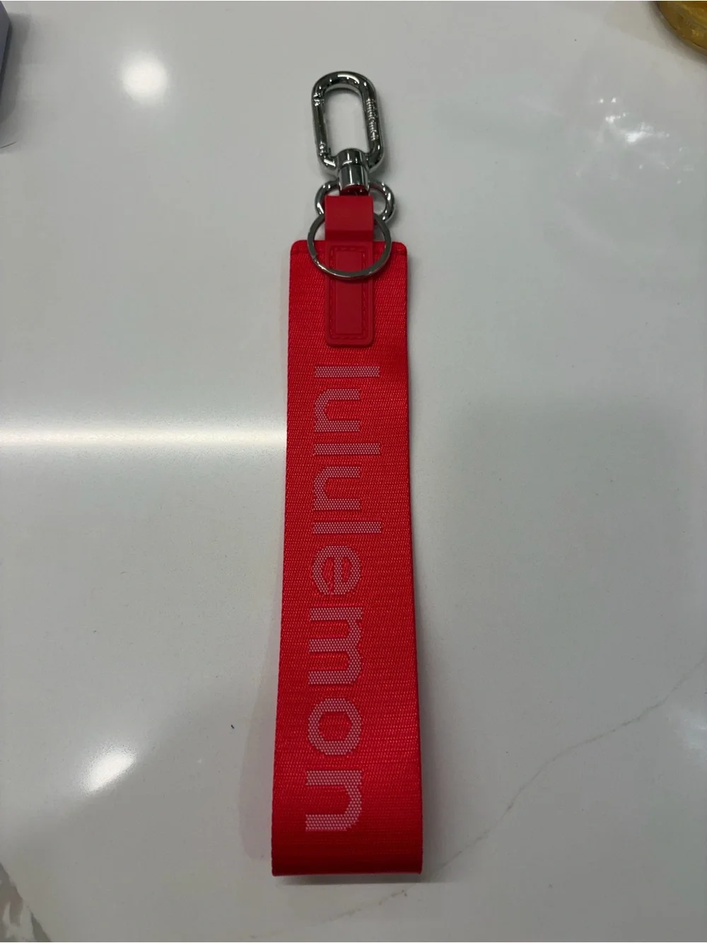 lululemon athletica Red Logo Wrist Key Loop